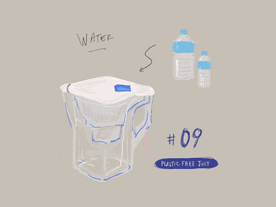 Plastic Free July 09 - Water brita daily illustration design everyday filteredwater illustration mineralwater noplastic plasticfreejuly water