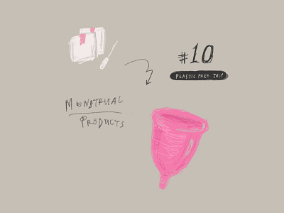 Plastic Free July 10 Menstrual products daily illustration design everyday illustration noplastic plasticfreejuly