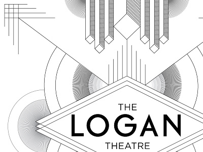 Logan Theatre art deco geometric pattern