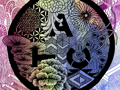Avondale Type Co. Artist Series doodle illustration pattern textiledesign watercolor zenart zentangle