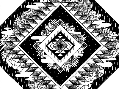 Mandala cosmic black and white geometric handdrawn mandala pattern zentangle