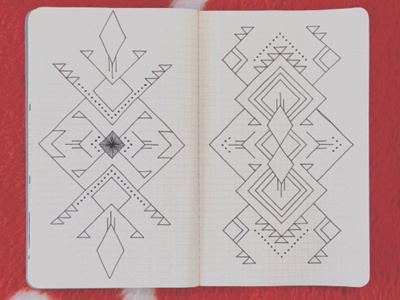 Geometric Doodle geometric graph paper moleskine sketchbook totem tribal