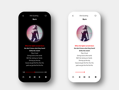 Music Player adobexd app app design blackandwhite digital music music player redesign ui ui design ux xd design xddailychallenge