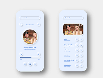 Simple Music Player adobexd app app design digital gradient music music player neumorphic neumorphism redesign round softui song ui ui design ux