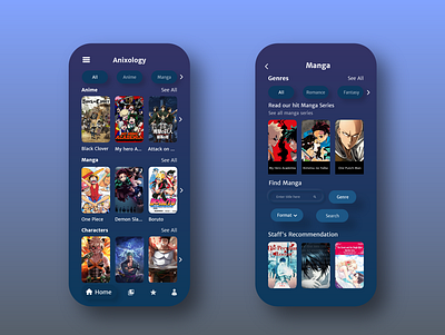Anime App Design adobexd anime anime app anime studio app app design digital ui ui design ux