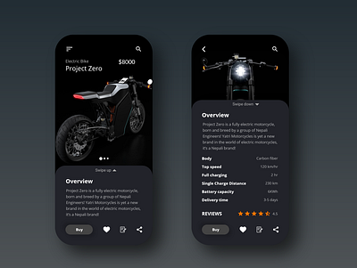 Bike Shop App adobexd app app design bike app bike shop ecommerce app electric bike nepali bike online shopping product page ui ui design ux