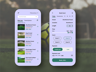 Futsal Booking App adobexd app app design booking app booking system digital football futsal futsal booking online booking ui ui design ux