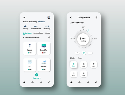 Smart Home App Design adobexd app app design controller remote control smart home smarthome ui ui design ux weather app weather forecast