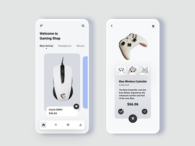 Gaming Product Shop App adobexd app app design controller gaming gaming app gaming design headphone mouse ui ui design ux