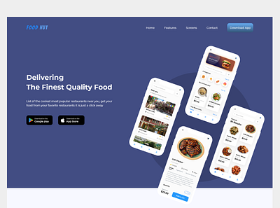 Food Delivery App Landing Page adobexd food landing page food website landing page landing page design web webdesign website design