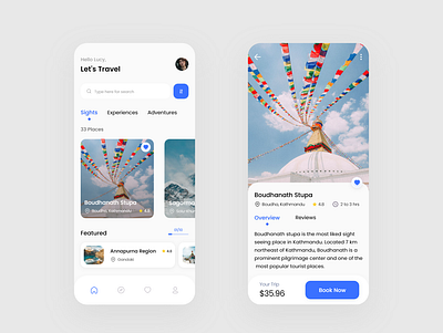 Travel Service App Design adobexd app app design booking booking app nepal nepali travel travel agency travel app travel booking travelling ui ui design