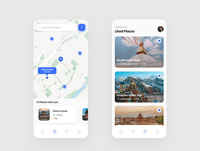 Travel Service App Design adobexd app app design booking booking app bookings map nearby nepal travel travel app travelling ui ui design