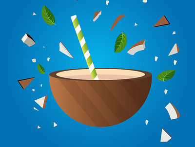 Vector illustration celebration coconut