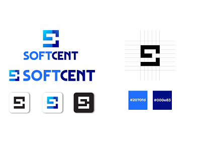 Softcent Logo design 3d absrtact art brand branding graphic design illustration logo logotype retro