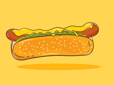 Food illustration absrtact art branding design graphic design hotdog illustration logo retro ui vector