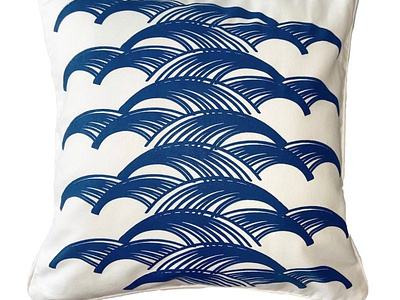 Waves screenprinted cushion