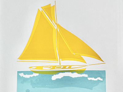 Sailing screenprint