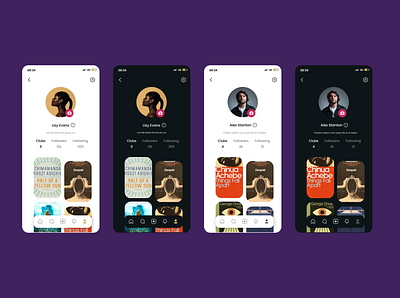 User profile 006 @dailyui app book club design product design social profile ui user profile userprofile