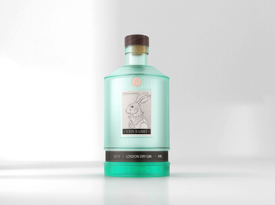 Gin "John Rabbit" 3d bottle cinema 4d design illustration packagin