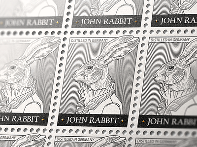 Gin "John Rabbit" design illustration label rabbit vector
