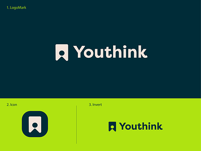 Youthink branding color courses design education knowledge logo think wordmark youth