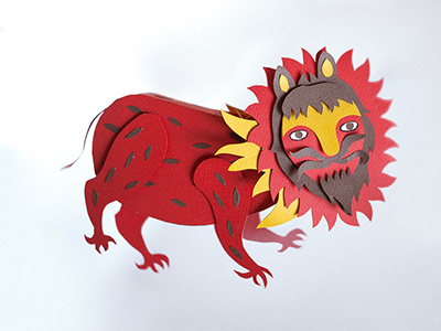 Lion craft garland lion paper toy