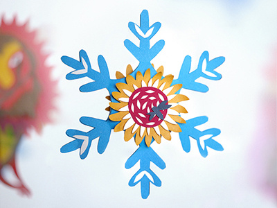 Snowflake craft garland paper toy