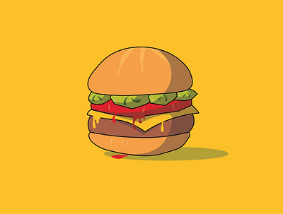 Juicy Burger burger food fun illustration minimal