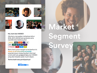 Market Segment Survey aiesec branding clean design illustration product simple