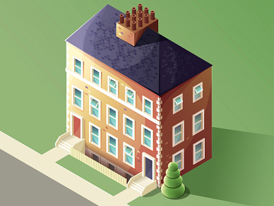 Isometric house (view from window) house illustration illustrator isometric isometric house isometric illustration isometric street vector vector illustration windows work in progress