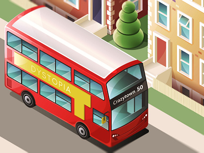 Isometric bus in Crazytown