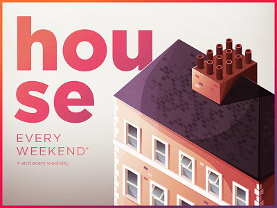 House every weekend branding concept design house every weekend house illustration illustration isometric isometric illustration vector