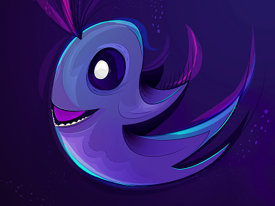 Space creature blue creature cute fish kawaii purple space space creature underwater