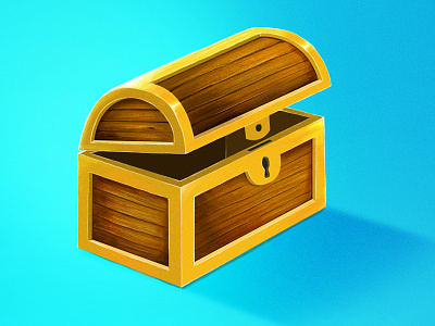 Treasure Chest blue chest game gold illustration photoshop treasure treasure chest wacom wood