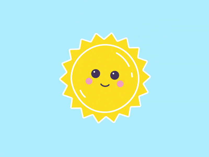 Sunshine after effects animation blue cute day daytime happy illustration kawaii motion graphic motiongraphics rotate sun sunny sunshine