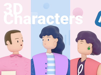 Everyday characters 3d 3dart 3dillustration c4d c4dart cgi characters cinema4d design illustration lowpoly maxon modeling
