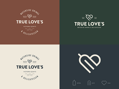 True Love´s Logo bar branding gastronomy gastropub geometric icon identity logo logotype minimal restaurant typography vector yorkshire