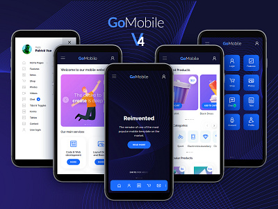 GoMobile V4 mobile app design mobile design mobile html template mobile menu mobile template mobile web app mobile website