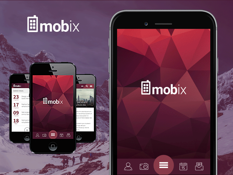 Mobile 3D fold navigation effect 3d fold effect mobile 3d navigation mobile template mobix template