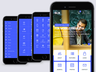 Mobile navigation styles for BLIX mobile design mobile navigation mobile template mobile web app premium mobile template