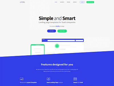 Main demo for LATERAL landing page design landing page template saas landing page