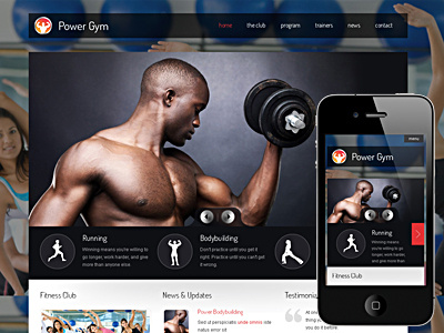 Power Gym - a new responsive template bodybuilding fitness gym health sport
