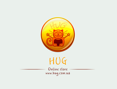 Logo HUG - Online Store, Badge style with glaze effect badge badge design badge logo badgedesign brand brand design brand development brand identity brand name branding branding agency branding design design identity designer illustration industrial design logo logo design naming