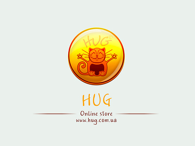 Logo HUG - Online Store, Badge style with glaze effect