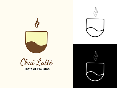 Chai Latte branding design element icon identity branding illustration logo print design typography vector