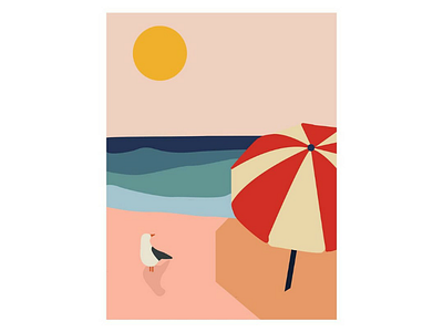 Summer Vibes beach digitalillustration illustration landscape minimal summer