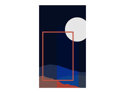 The Window & The Moon digital art illustration landscape minimal art moon