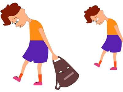 Vector Illustration sad school bag student