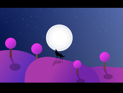 nature illustration howling illustration nature illustration night vector illustration