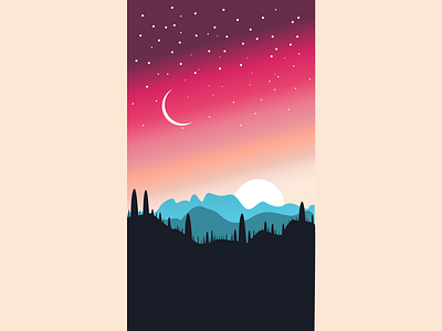 nature illustration figmadesign icon vector illustration moon moonlight nature nature illustration night mode vector illustration